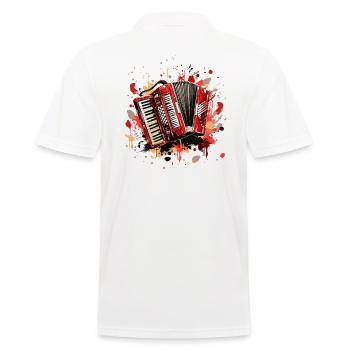 Akkordeon-Musiker Ziehharmonika-Spieler Musik - Männer Poloshirt - Weiß - Hinten - Kai (181cm)