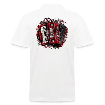 Akkordeon-Musiker Ziehharmonika-Spieler Musik - Männer Poloshirt - Weiß - Hinten - Kai (181cm)