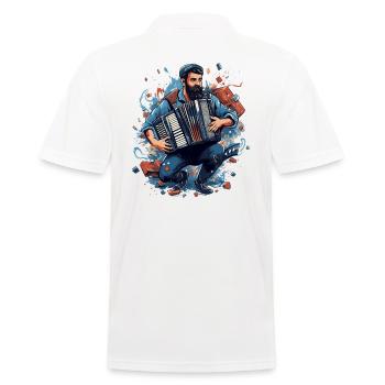 Accordéon Musicien Accordéon Accordéon Shantys Music - Polo Homme - blanc - Dos - Kai (181cm)