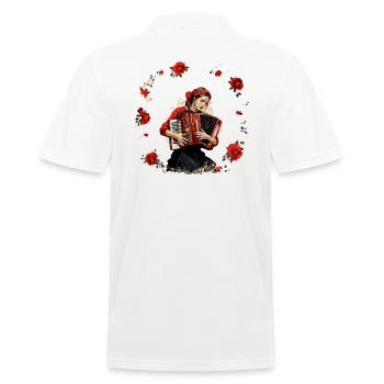 Akkordeon-Musiker Ziehharmonika-Spieler Musik - Männer Poloshirt - Weiß - Hinten - Kai (181cm)