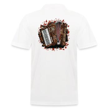 Akkordeon-Musiker Ziehharmonika-Spieler Musik - Männer Poloshirt - Weiß - Hinten - Kai (181cm)