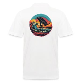 Wingfoil Surfer Wingfoiling Hydrofoil Kitefoil - Men's Polo Shirt - white - Back - Kai (181cm)