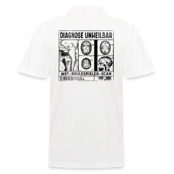 DIAGNOSE UNHEILBAR, Boulespiel Boccia Petanque - Männer Poloshirt - Weiß - Hinten - Kai (181cm)