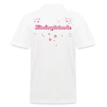 Kita-Erzieher Abschluss-Geschenk Kindergärtnerin - Männer Poloshirt - Weiß - Hinten - Kai (181cm)
