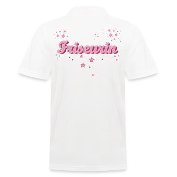 Haarstylist Abschluss-Geschenk Friseurin - Männer Poloshirt - Weiß - Hinten - Kai (181cm)