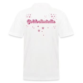 Juwelier Abschluss-Geschenk Goldschmiedin - Männer Poloshirt - Weiß - Hinten - Kai (181cm)