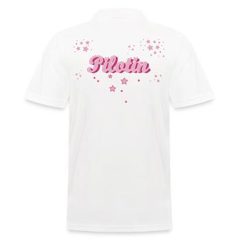 Flugzeug Abschluss-Geschenk Pilotin - Männer Poloshirt - Weiß - Hinten - Kai (181cm)