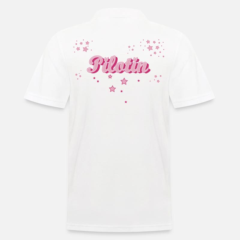 Flugzeug Abschluss-Geschenk Pilotin - Männer Poloshirt - Weiß
