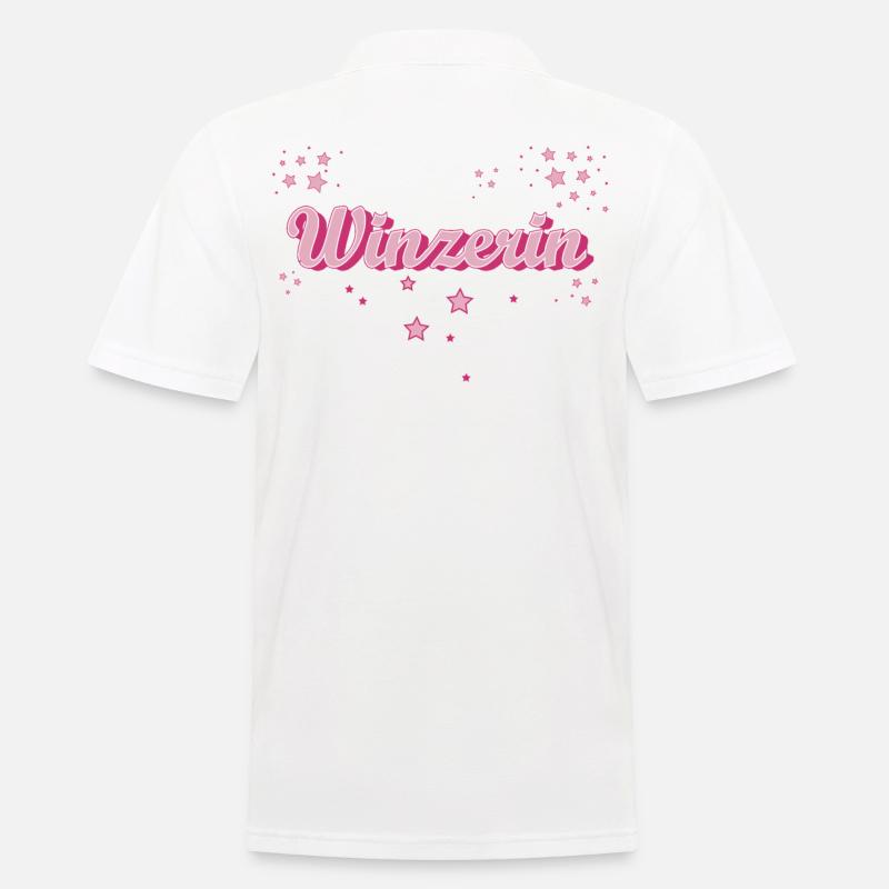 Weinbauer Abschluss-Geschenk Winzerin - Männer Poloshirt - Weiß