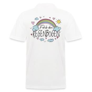 Fühle den Regenbogen Entspannung - Männer Poloshirt - Weiß - Hinten - Kai (181cm)