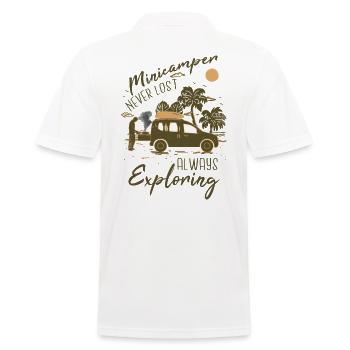 Minicamper Holidays Camping-Camper Microcamper - Men's Polo Shirt - white - Back - Kai (181cm)
