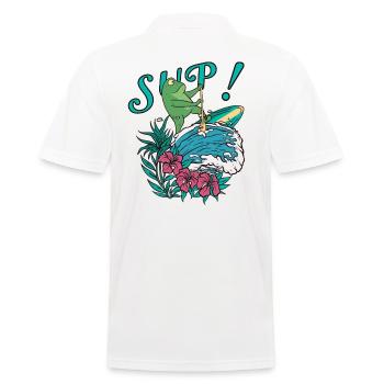 SUP paddleboarding Stand Up Paddle Frog surfing - Men's Polo Shirt - white - Back - Kai (181cm)
