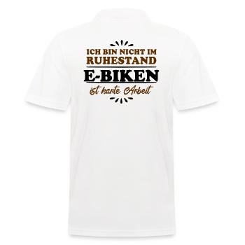 Retirement Pensioner Pensioner E-Biker - Men's Polo Shirt - white - Back - Kai (181cm)