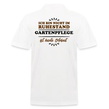 Retirement Pensioner Pensioner Gardening Garden - Men's Polo Shirt - white - Back - Kai (181cm)