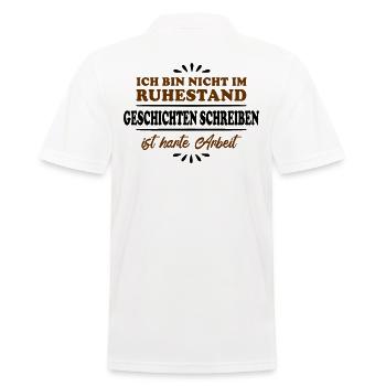 Retirement Retiree Retiree Story Author - Men's Polo Shirt - white - Back - Kai (181cm)