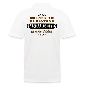 Ruhestand Rentner Pensioner Handarbeiten - Männer Poloshirt - Weiß - Hinten - Kai (181cm)