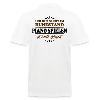 Ruhestand Rentner Pensioner Piano-Spieler - Männer Poloshirt - Weiß - Hinten - Kai (181cm)