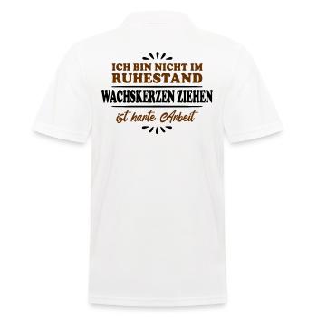Retirement Pensioner Pensioner Wax Candles - Men's Polo Shirt - white - Back - Kai (181cm)