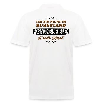 Ruhestand Rentner Pensioner Posaune-Spieler - Männer Poloshirt - Weiß - Hinten - Kai (181cm)