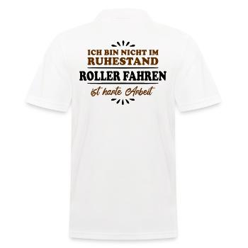 Retirement Pensioner Pensioner Scooter Driver - Men's Polo Shirt - white - Back - Kai (181cm)