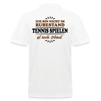 Ruhestand Rentner Pensioner Tennis-Spieler - Männer Poloshirt - Weiß - Hinten - Kai (181cm)