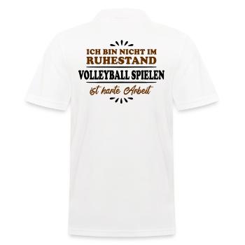 Ruhestand Rentner Pensioner Volleyball-Spieler - Männer Poloshirt - Weiß - Hinten - Kai (181cm)