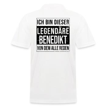 Ich bin dieser legendäre für Benedikt - Männer Poloshirt - Weiß - Hinten - Kai (181cm)