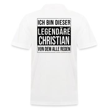 Je suis cette légende pour Christian - Polo Homme - blanc - Dos - Kai (181cm)