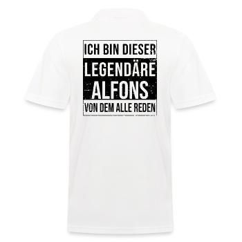 Ich bin dieser legendäre für Alfons - Männer Poloshirt - Weiß - Hinten - Kai (181cm)