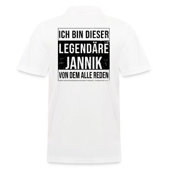 Ich bin dieser legendäre für Jannik - Männer Poloshirt - Weiß - Hinten - Kai (181cm)