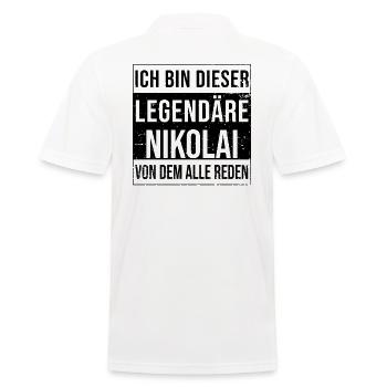 I'm this legendary for Nikolai - Men's Polo Shirt - white - Back - Kai (181cm)