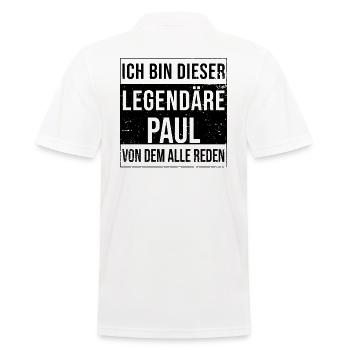 I'm this legendary for Paul - Men's Polo Shirt - white - Back - Kai (181cm)