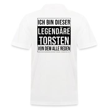 Ich bin dieser legendäre für Torsten - Männer Poloshirt - Weiß - Hinten - Kai (181cm)