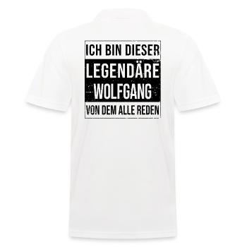 Ich bin dieser legendäre für Wolfgang - Männer Poloshirt - Weiß - Hinten - Kai (181cm)