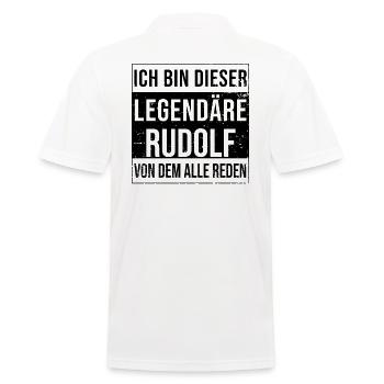 Ich bin dieser legendäre für Rudolf - Männer Poloshirt - Weiß - Hinten - Kai (181cm)