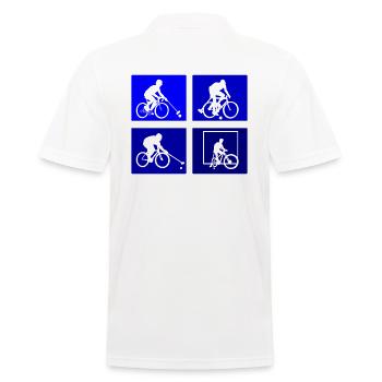Bicycle Polo Bicycle Polo Cyclist Bicycle Bike - Men's Polo Shirt - white - Back - Kai (181cm)