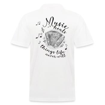 Accordion Players Harmonica Musicians - Men's Polo Shirt - white - Back - Kai (181cm)