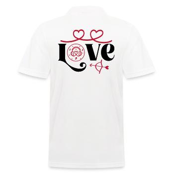 Hardcore Rave Raver DJ House-EDM Music-LOVE - Men's Polo Shirt - white - Back - Kai (181cm)