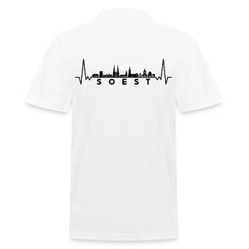 Herzschlag Skyline Deutschland SOEST - Männer Poloshirt - Weiß - Hinten - Kai (181cm)