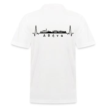 Herzschlag Skyline Griechenland Athen - Männer Poloshirt - Weiß - Hinten - Kai (181cm)