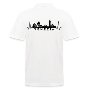 Herzschlag Skyline Italien Venedig-Venezia - Männer Poloshirt - Weiß - Hinten - Kai (181cm)