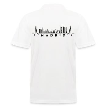Herzschlag Skyline Spanien-Madrid - Männer Poloshirt - Weiß - Hinten - Kai (181cm)