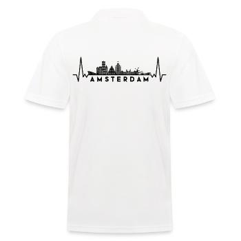 Heartbeat Skyline Pays-Bas Amsterdam - Polo Homme - blanc - Dos - Kai (181cm)