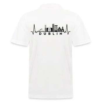 Herzschlag Skyline UK Dublin - Männer Poloshirt - Weiß - Hinten - Kai (181cm)