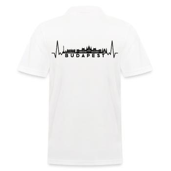 Herzschlag Skyline Ungarn Budapest - Männer Poloshirt - Weiß - Hinten - Kai (181cm)