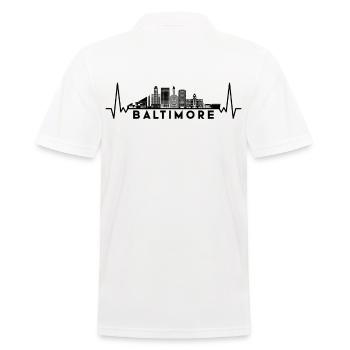Herzschlag Skyline USA Baltimore - Männer Poloshirt - Weiß - Hinten - Kai (181cm)