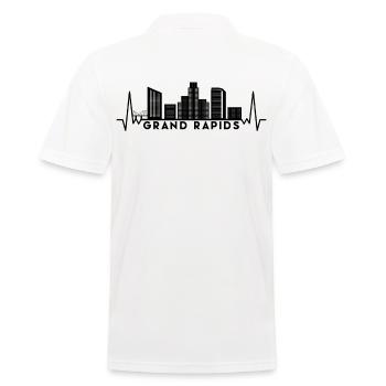 Heartbeat Skyline USA Grand-Rapids - Men's Polo Shirt - white - Back - Kai (181cm)