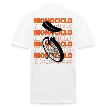 Einrad Einrad Cardiogram Unicycle Einrad - Männer Poloshirt - Weiß - Hinten - Kai (181cm)
