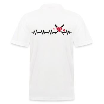 Baseball Softball Mama Herzschlag Baseball - Männer Poloshirt - Weiß - Hinten - Kai (181cm)