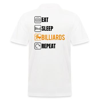 Pool Billard Billardtisch lustige Sprüche Snooker - Männer Poloshirt - Weiß - Hinten - Kai (181cm)